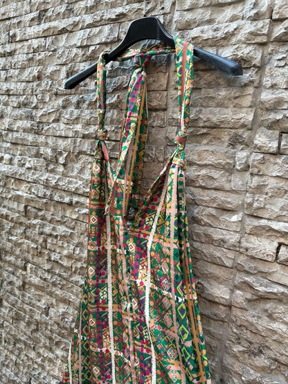 Vestido largo atado al cuello colores