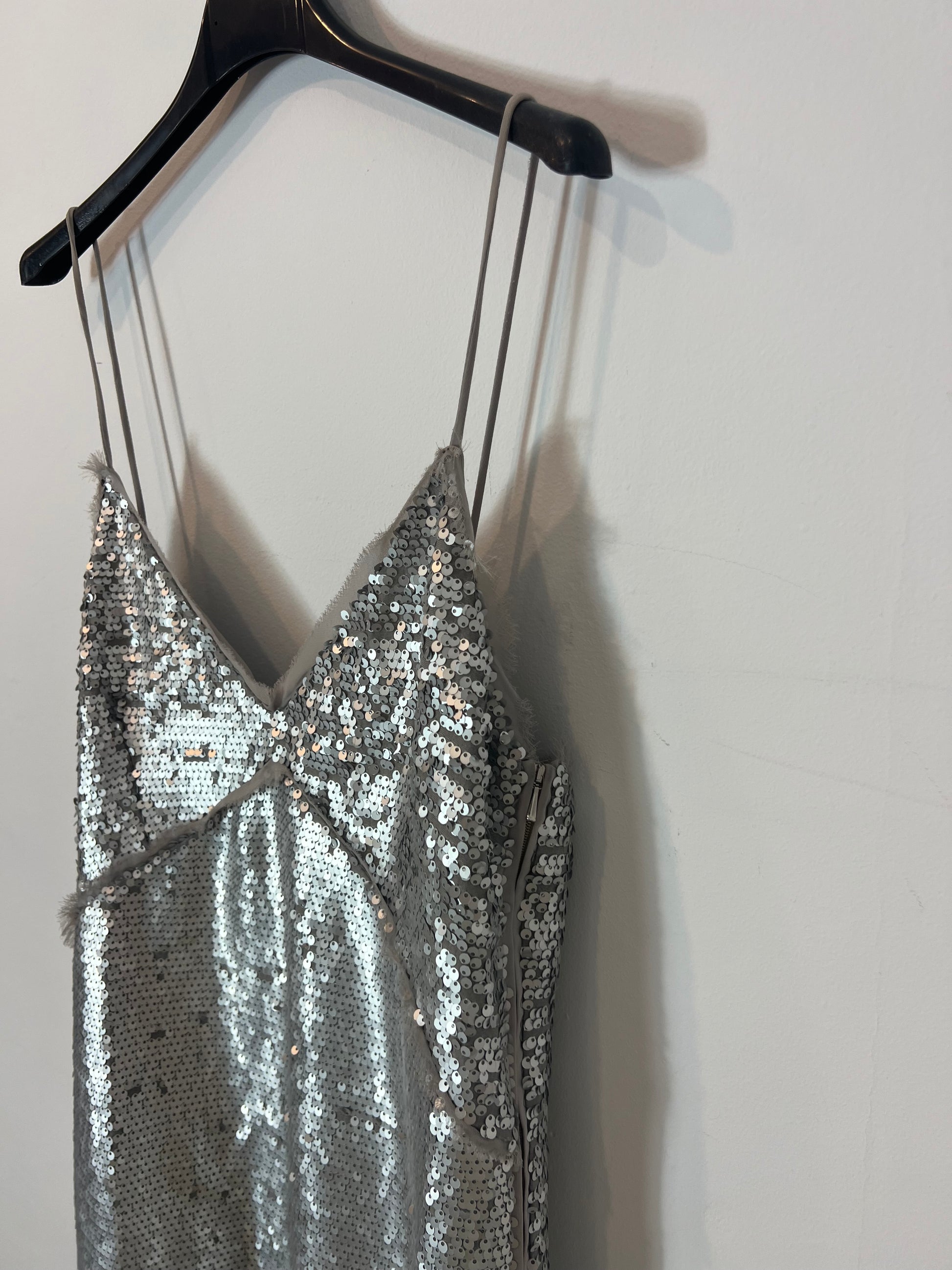 mango silver sequin dress Scoop-back sequin dress - Women