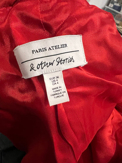 &amp;OTHER STORIES. Red double-breasted blazer with wool S 36