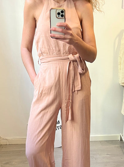 ZARA. Mono rosa lino  T.m