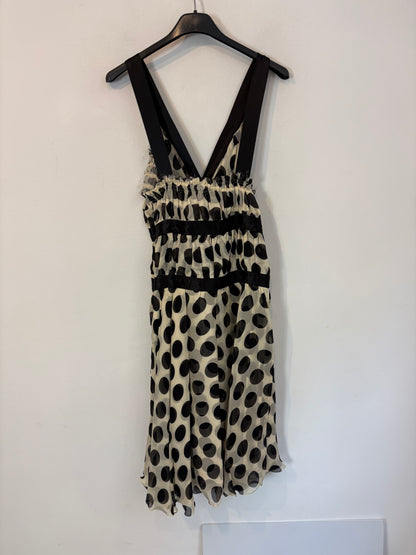 PATRIZIA PEPE. Vestido corto lunares seda