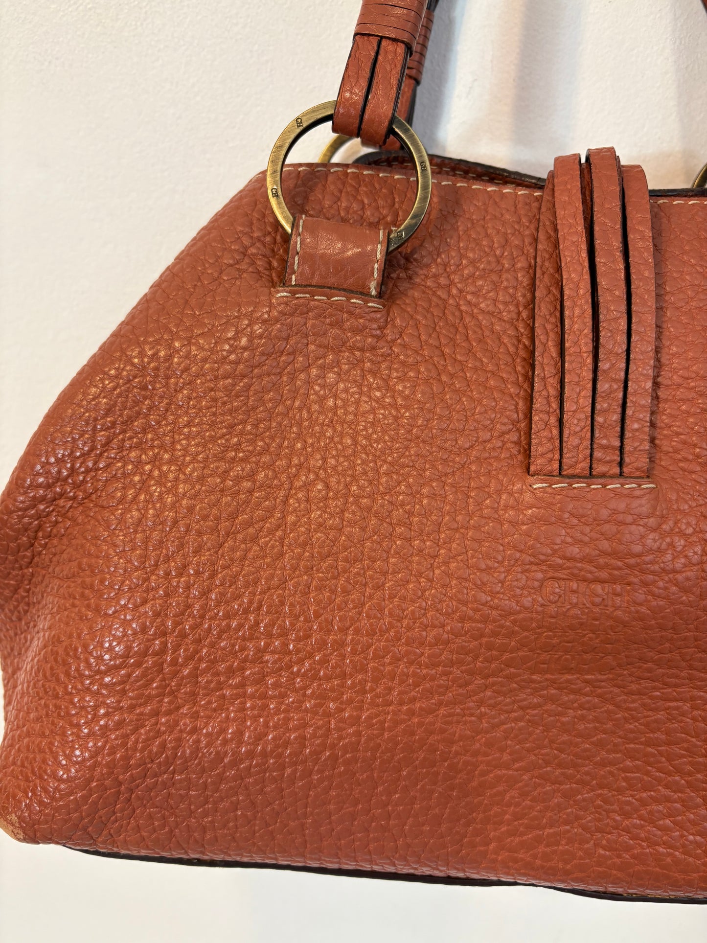 CAROLINA HERRERA. Bolso de hombro piel asa multiple