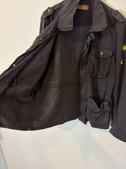 REIKO. Chaqueta azul estilo militar bordados