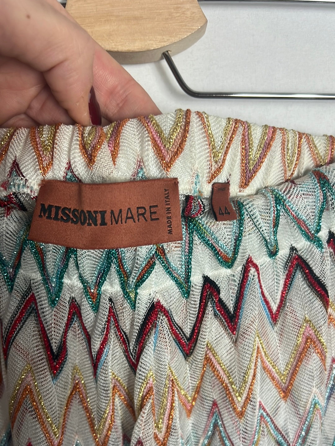 MISSONI. Pantalón zig zag aberturas. T44(s/m)