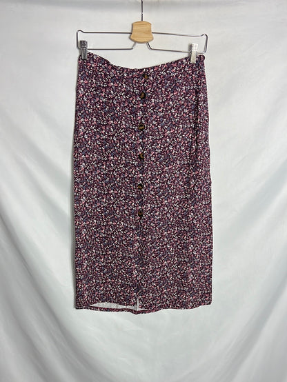 OTRAS. Falda midi flores. T M