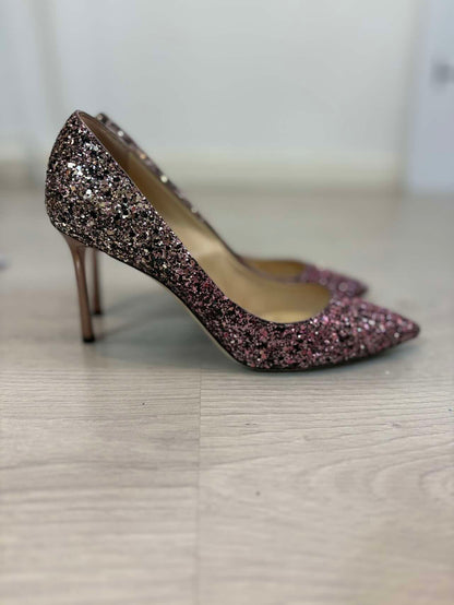 JIMMY CHOO. Salones Romy 85 glitter. T 38