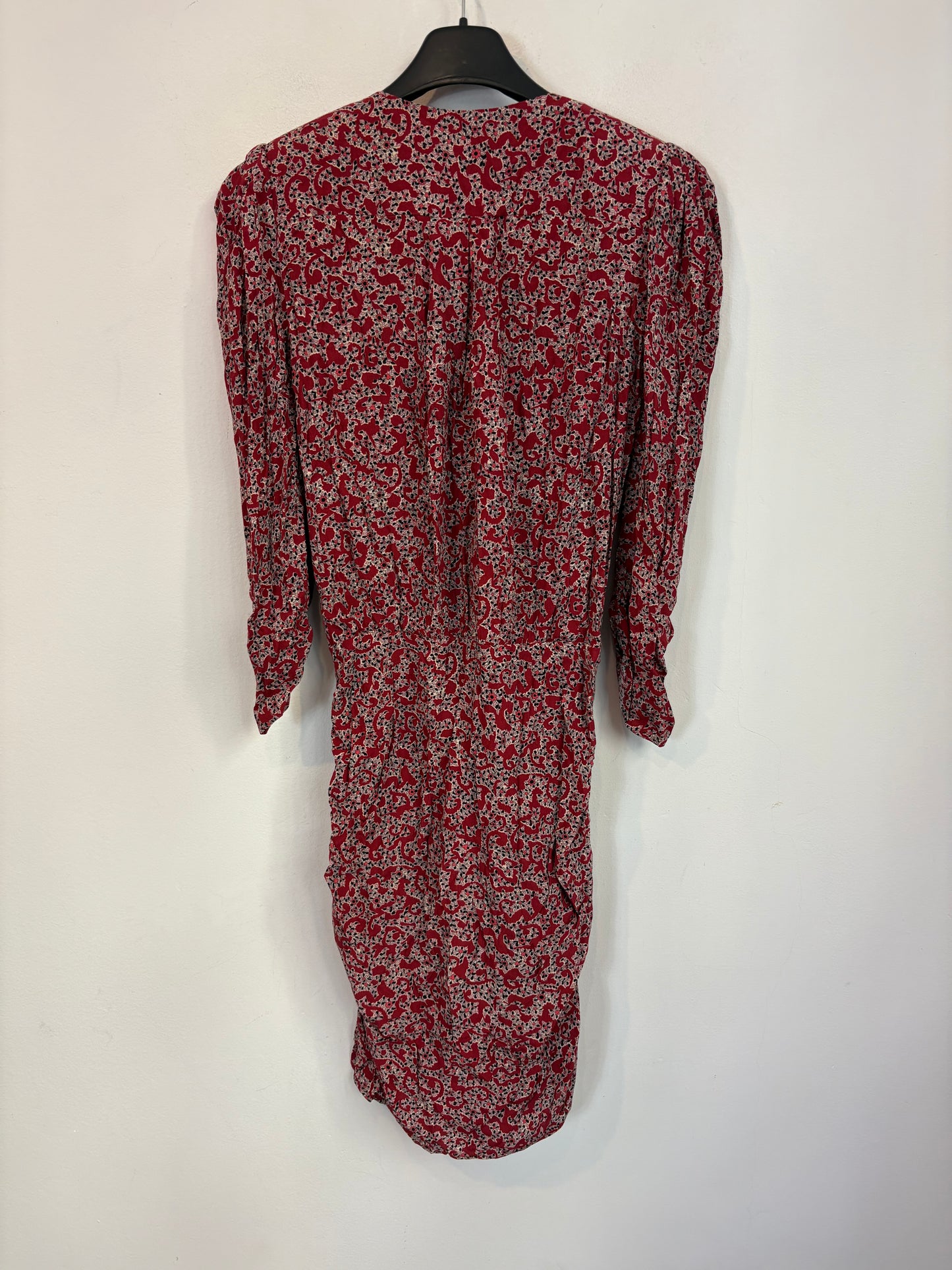 BA&SH. Vestido estampado fruncidos