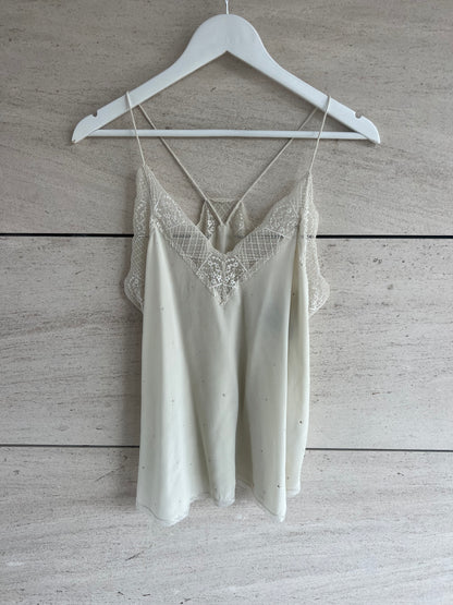 ZADIG & VOLTAIRE. Top seda color crudo detalles. T S