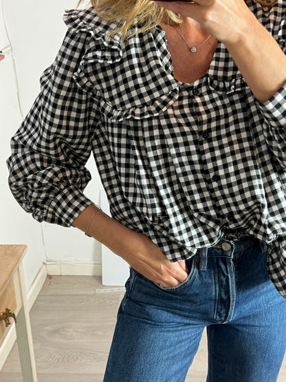 OTHERS. Checkered cotton blouse. TM/L