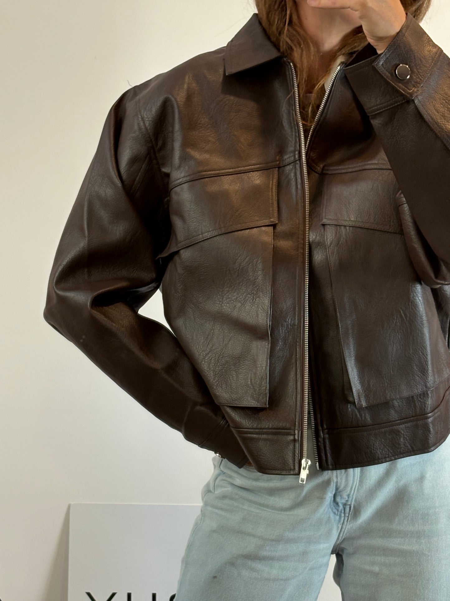 PEPPERMAYO. Brown jacket with pockets. TS/M