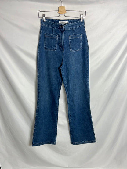 NAF NAF. Denim retro pata ancha. T 38