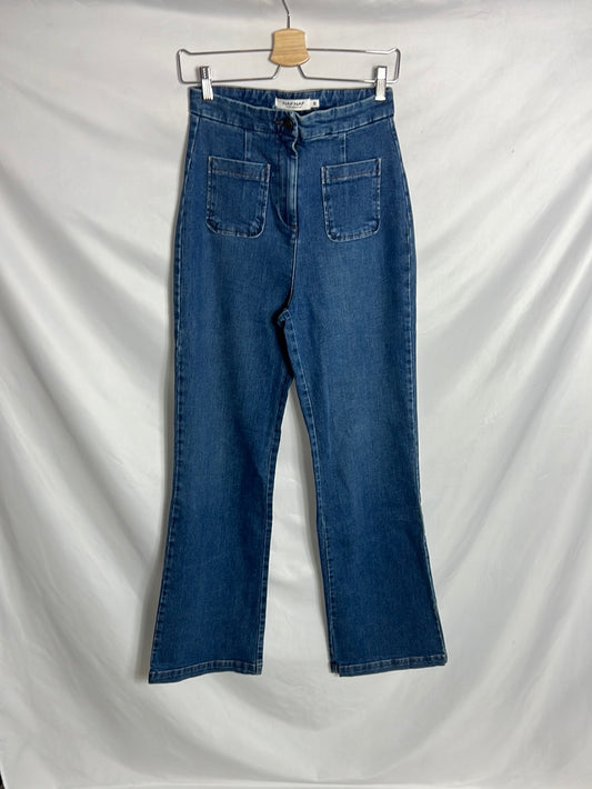 NAF NAF. Denim retro pata ancha. T 38