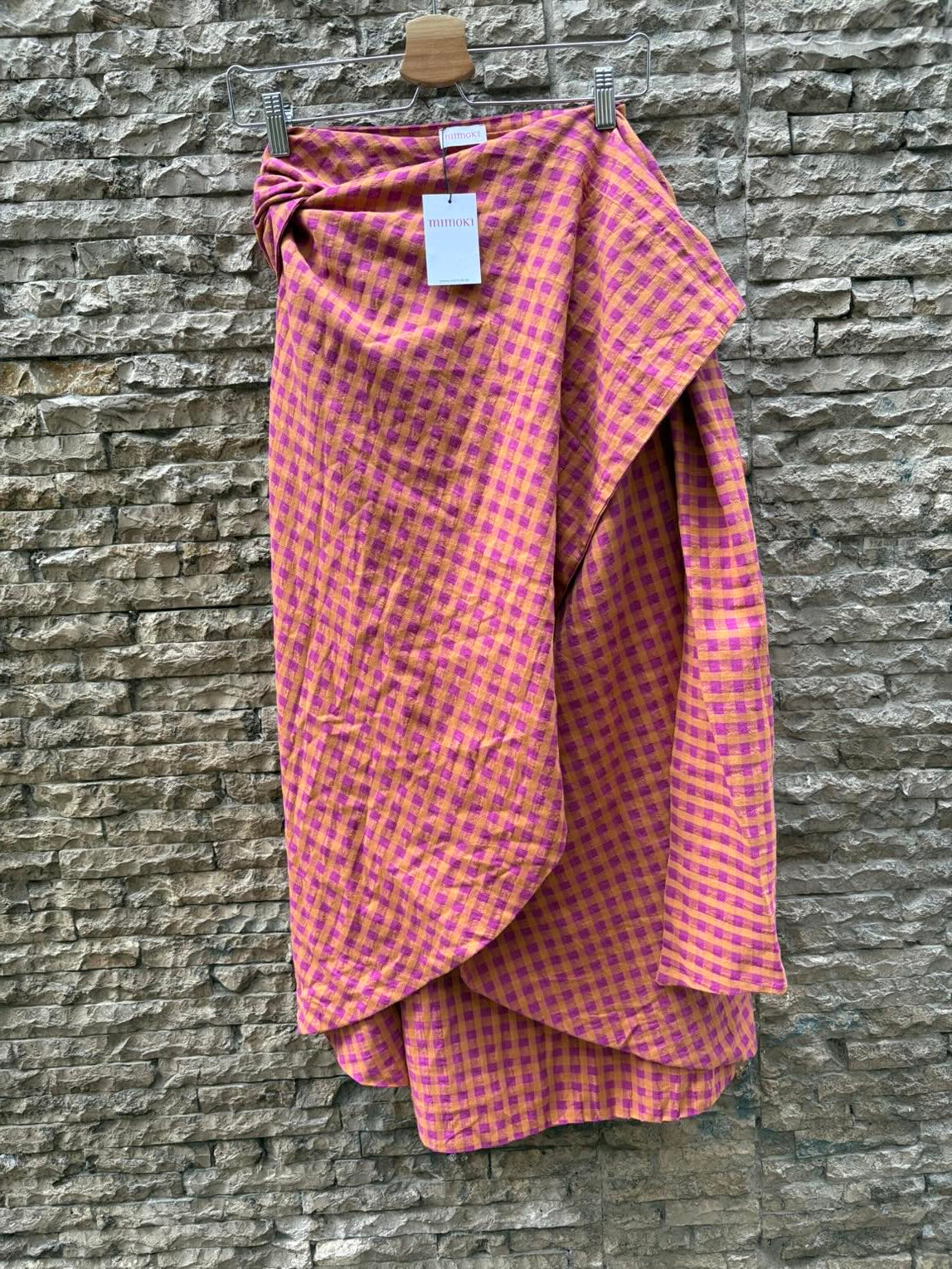 MIMOKI. Falda midi pareo vichy