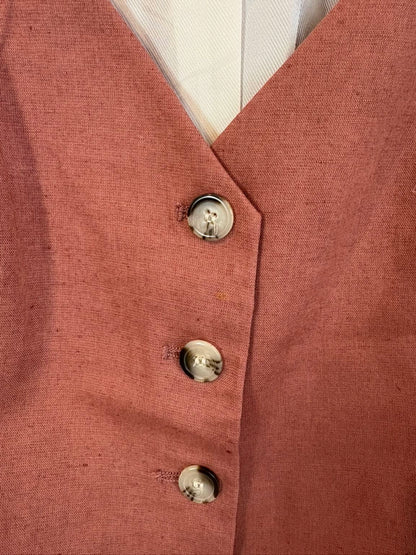 ZARA. Chaleco rosa oscuro  con lino