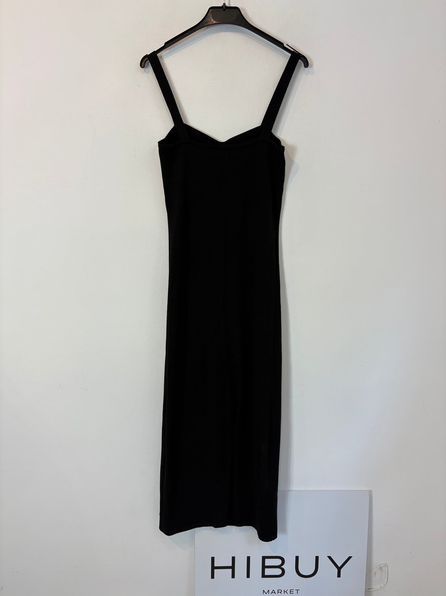 SCALPERS. Vestido midi elastico negro. T S