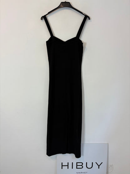 SCALPERS. Vestido midi elastico negro. T S