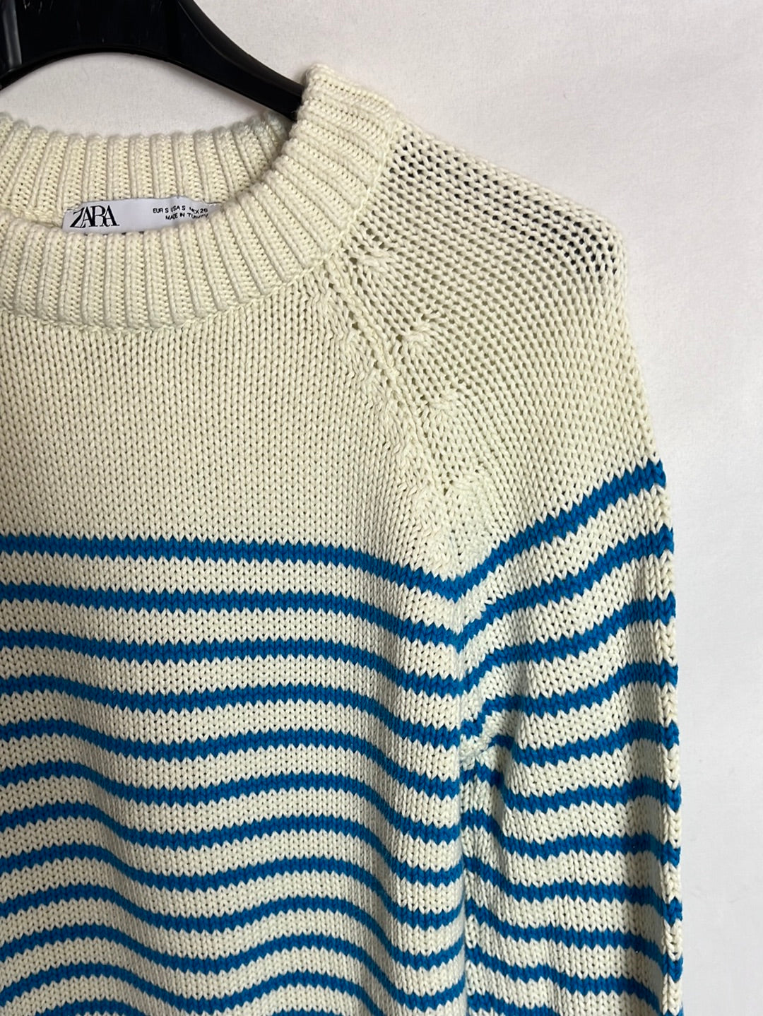 ZARA. Jersey rayas turquesa. T S
