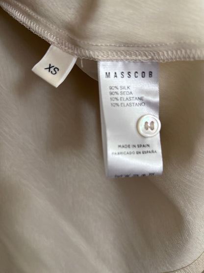 MASSCOB. Blusa seda en crudo zig zag