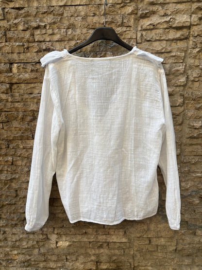 ZARA. Cotton blouse with ruffles. TS
