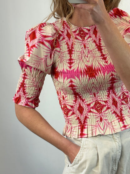 PIETRA. Blusa estampada nido de abeja