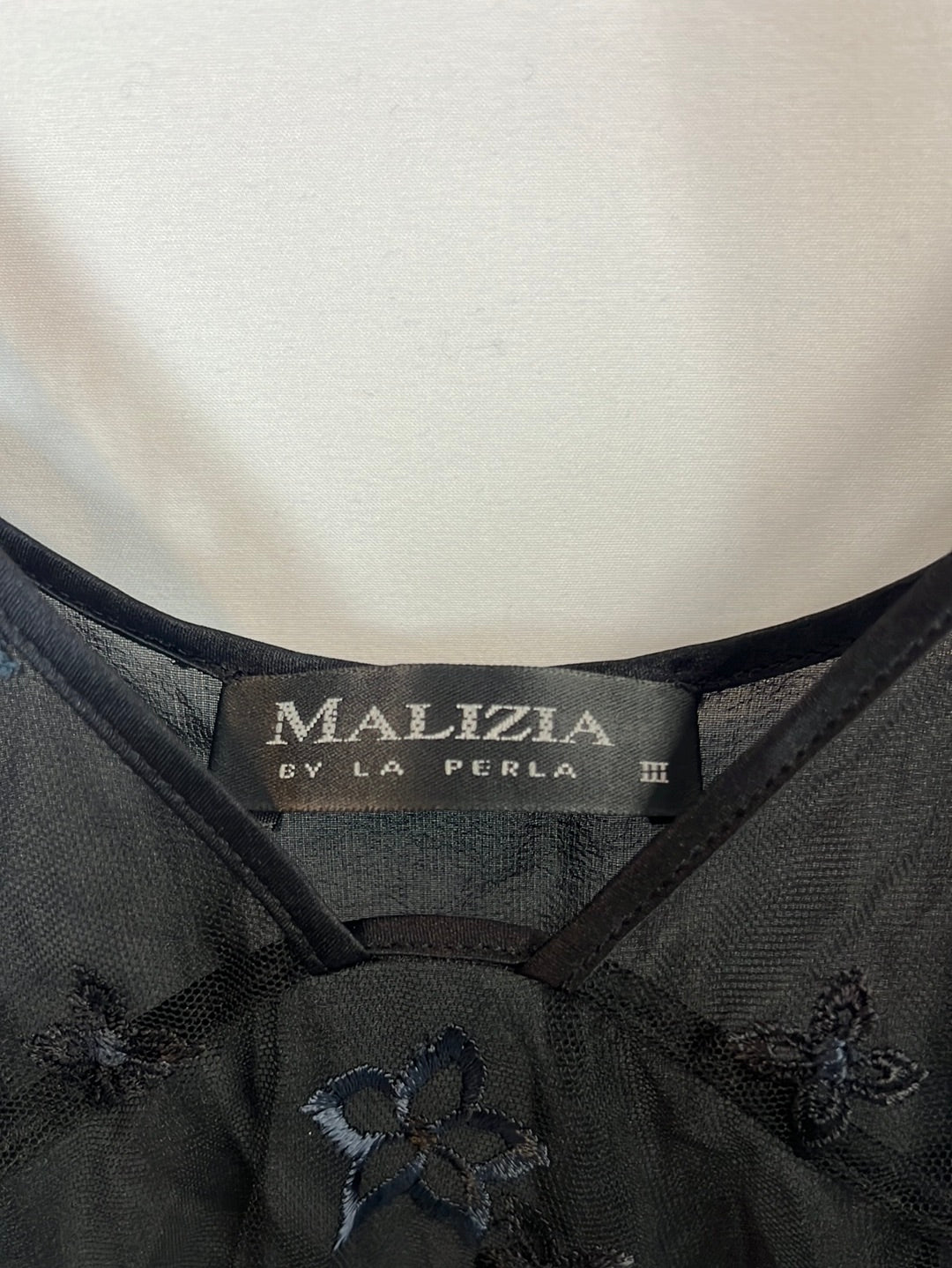 MALIZIA BY LA PERLA. Semi-sheer black top. TM