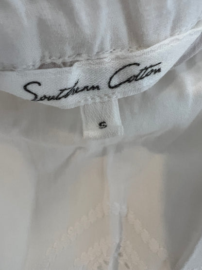 SOUTHERN COTTON. Falda midi blanca troquelada T.s