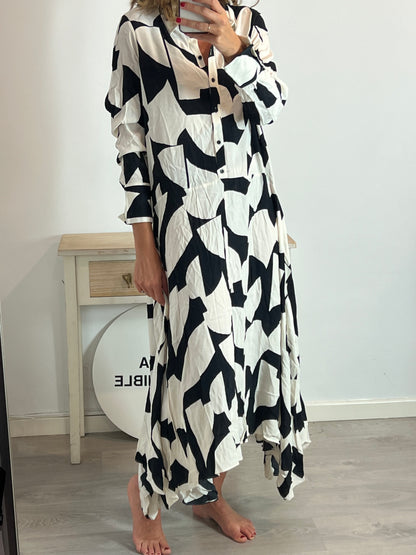 ZARA. Long two-tone shirt dress. Size XL