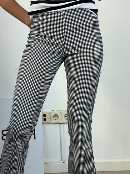 ZARA. Pantalón vichy elástico. T L (M)