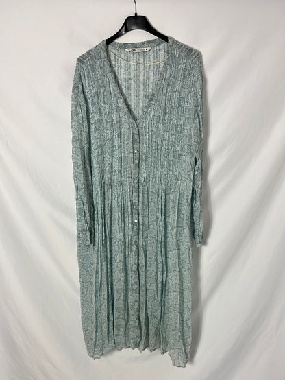 ZARA. Amoeba Blue Ts Kimono Dress