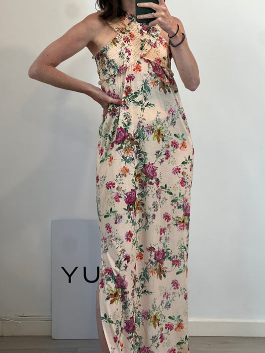 ZARA. Vestido escote nido de abeja. T S