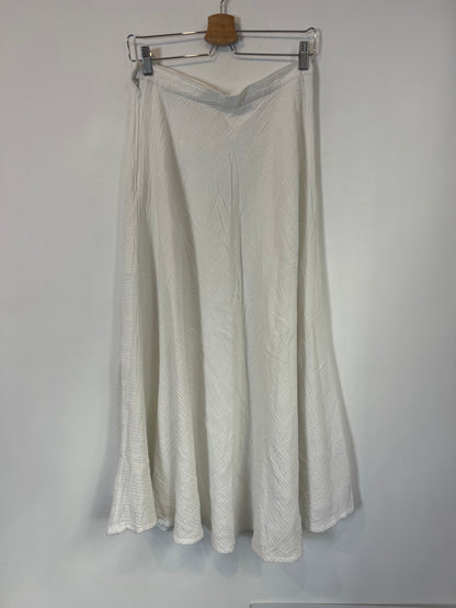 OTRAS. Falda larga blanca bambula. T M