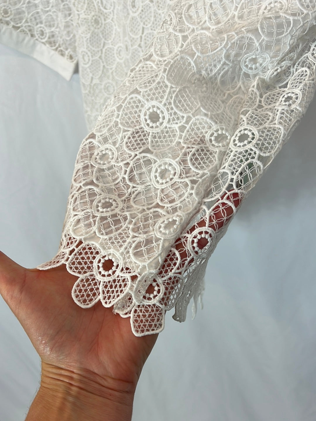 NAF NAF. White lace blouse S.42