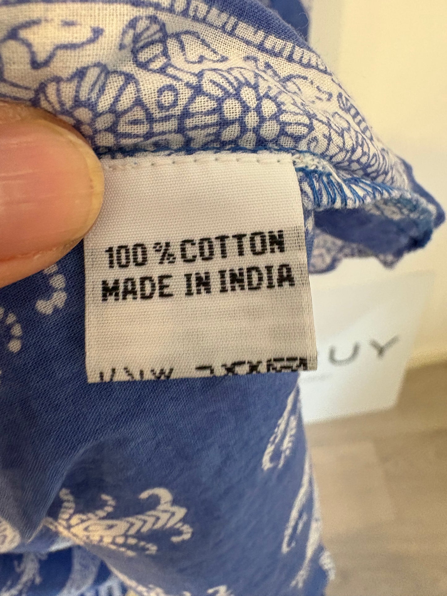 BABBAKI. Vestido largo azul estampado. T S