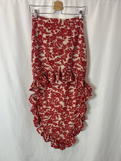 MARY G. Falda estampada asimétrica T.xs