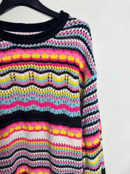 OTRAS. Vestido punto multicolor. T S/M