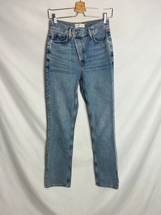 PRIMARK. Button-down denim with tights. Size 34