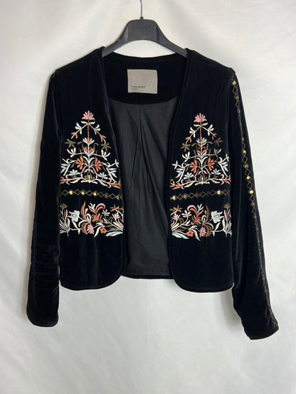VERO MODA. Chaqueta bordada terciopelo T.36