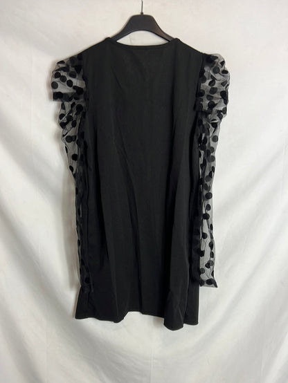 SHEIN. Black sheer sleeve jacket. TS