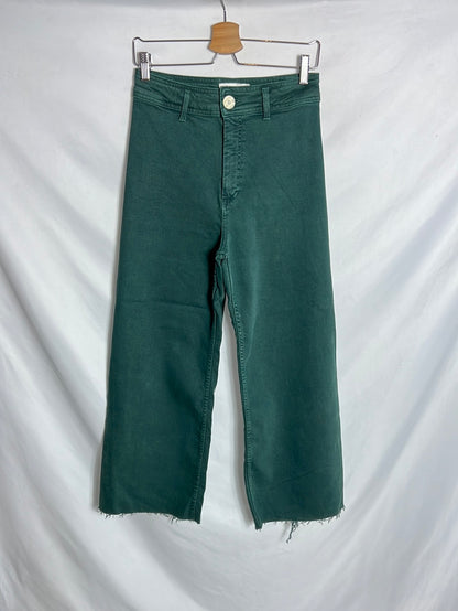 ZARA. Denim verde culotte . T 36