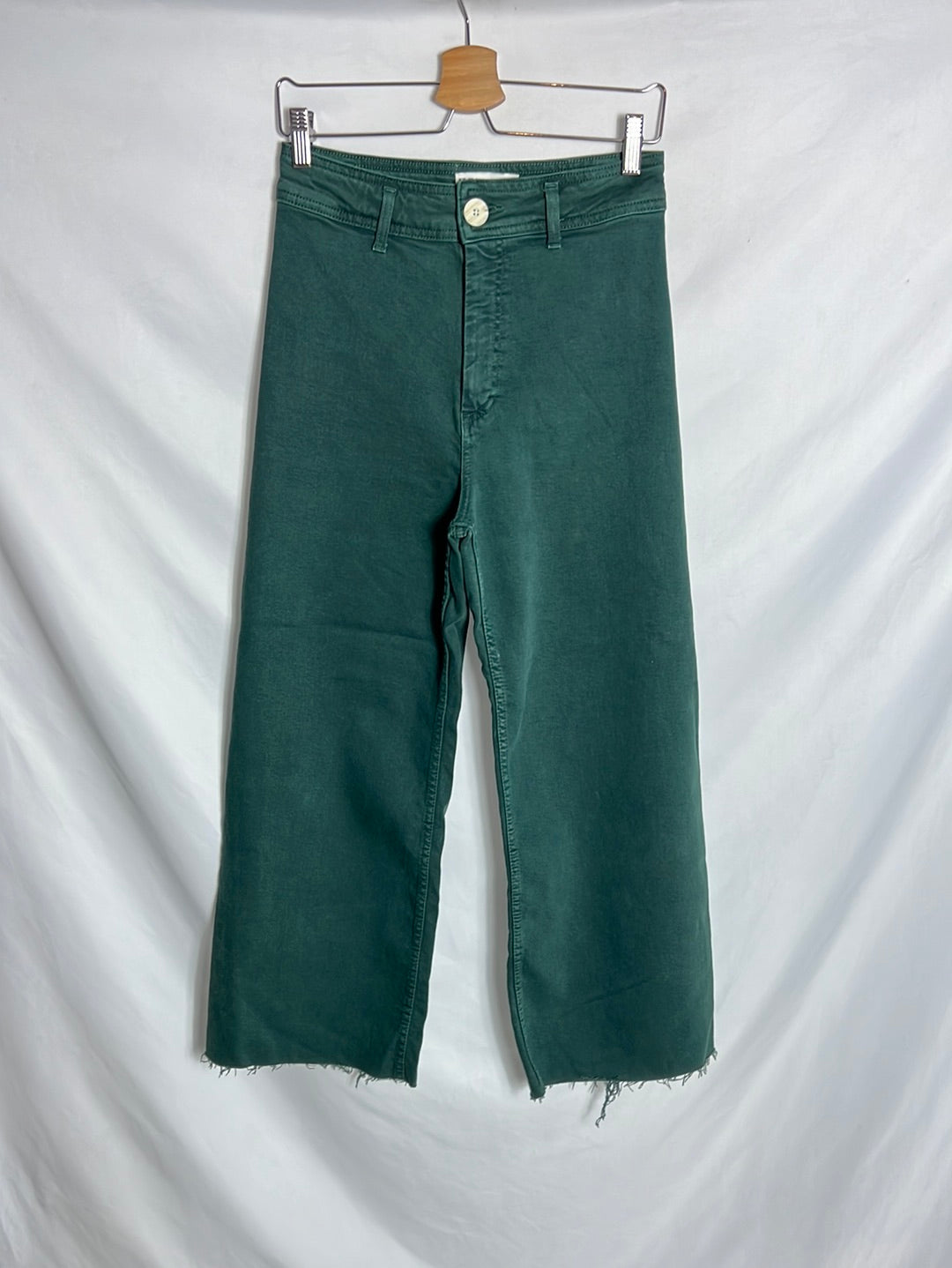 ZARA. Denim verde culotte . T 36