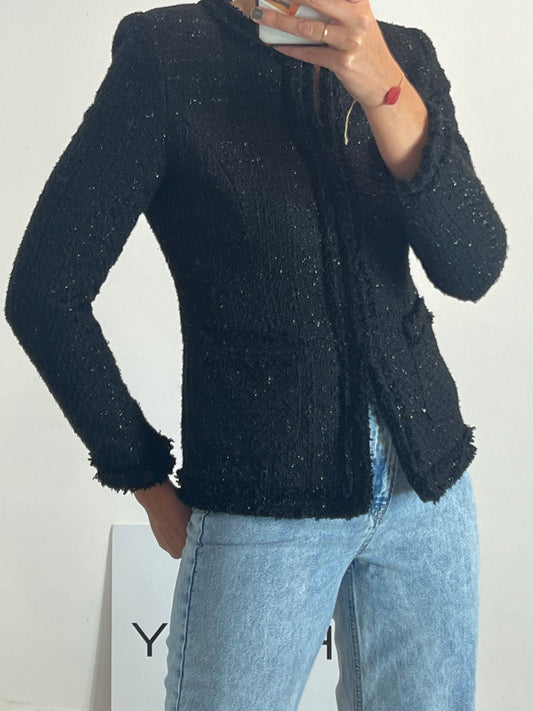 OTRAS. Chaqueta negra tweed hilos TU(s)