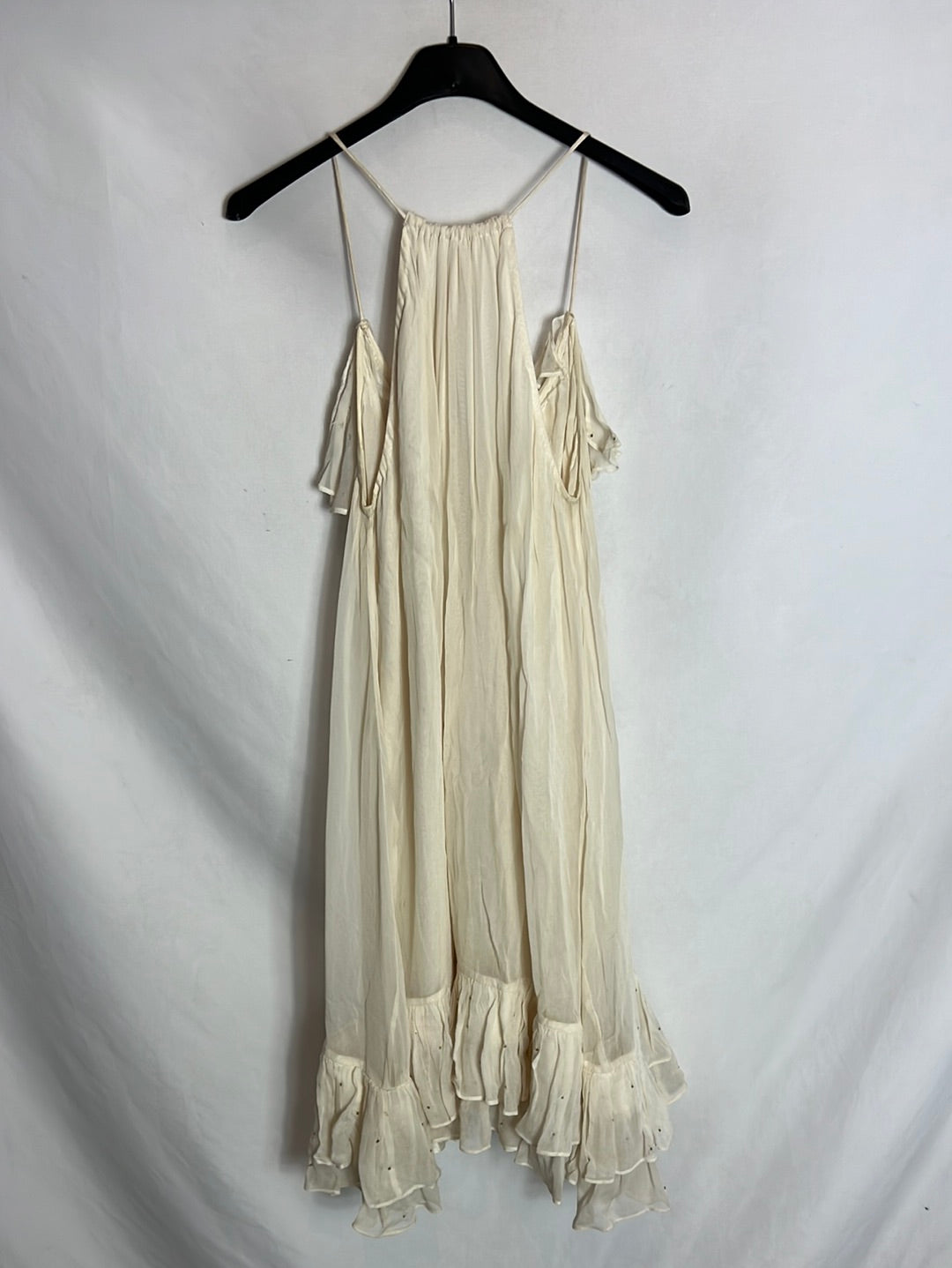 ANDERSEN & LAUTH. Vestido corto gasa detalles. T S