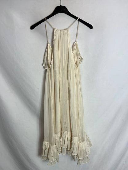 ANDERSEN & LAUTH. Vestido corto gasa detalles. T S