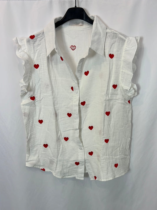 CARLOTA&amp;CO. White blouse with hearts Tm/l