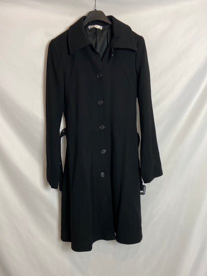 CLOTHES. Abrigo negro textura. T 36