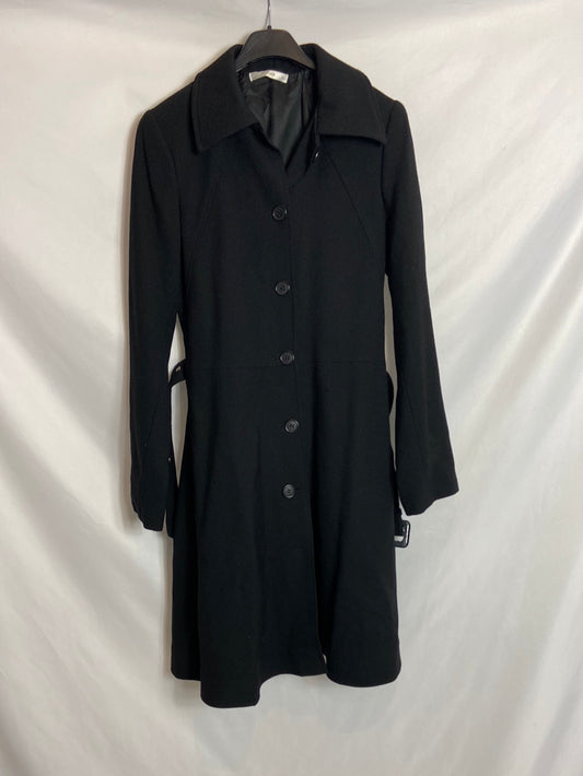 CLOTHES. Abrigo negro textura. T 36