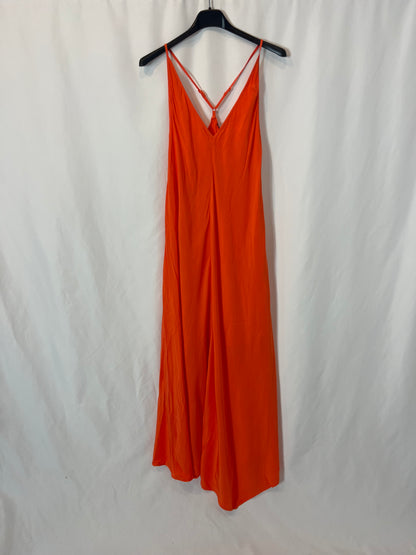 COMPTOIR DES COTONNIERS. Long orange dress T.36