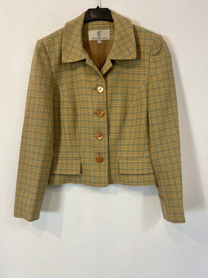 KINA FERNANDEZ. Pastel wool houndstooth jacket. Size 40