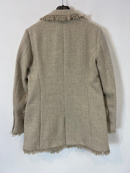 B CORNER. Blazer beige tweed . T M