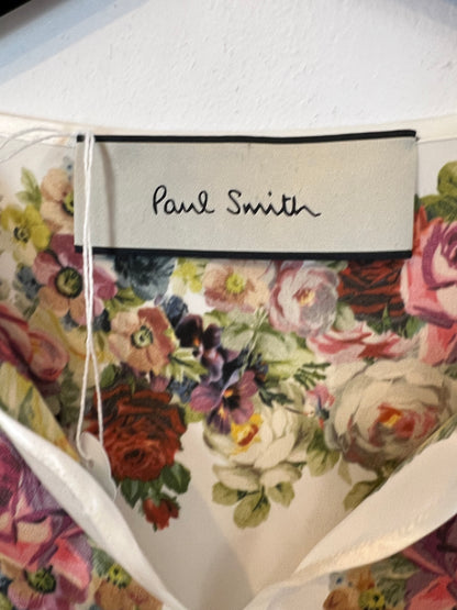 PAUL SMITH. Top seda estampado flores. T 40